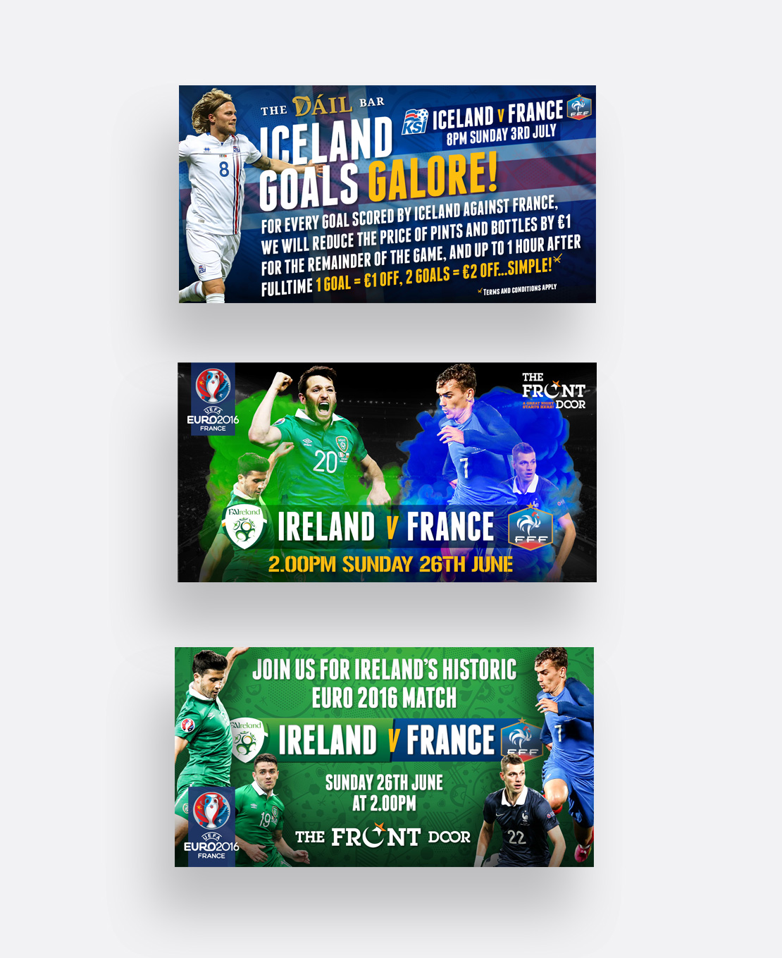 Promotional digital media posts for Euro 2016