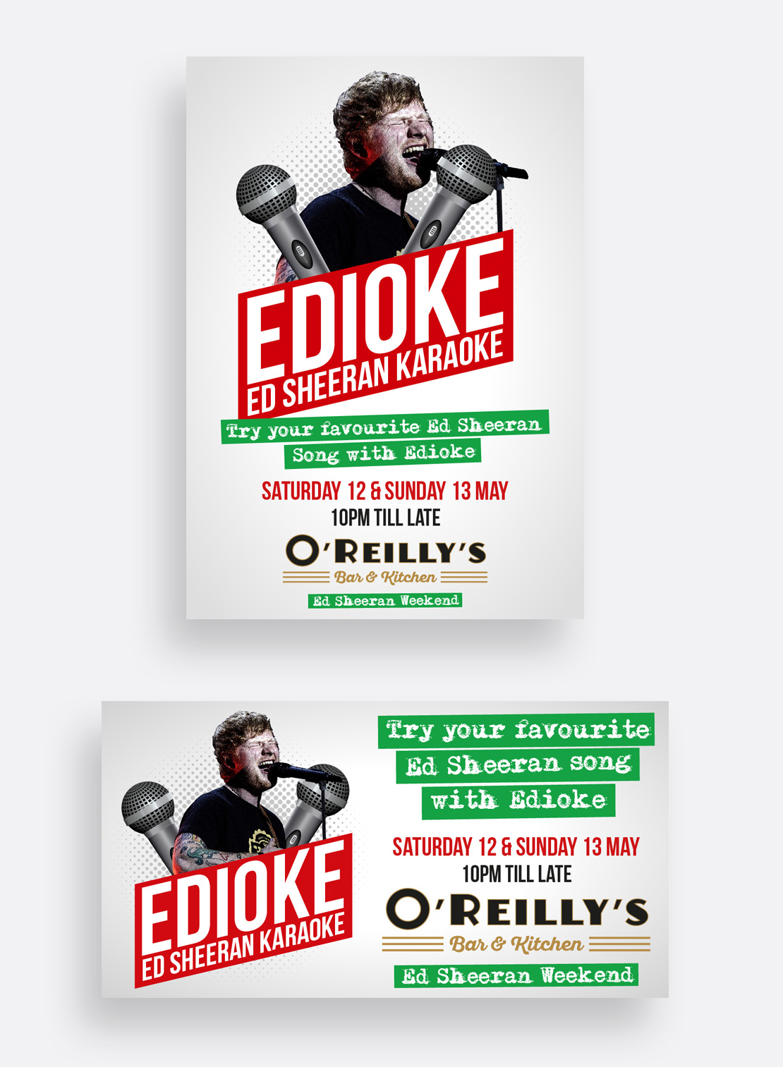 O'Reilly's Pub 'Edioke' promotional social media graphics