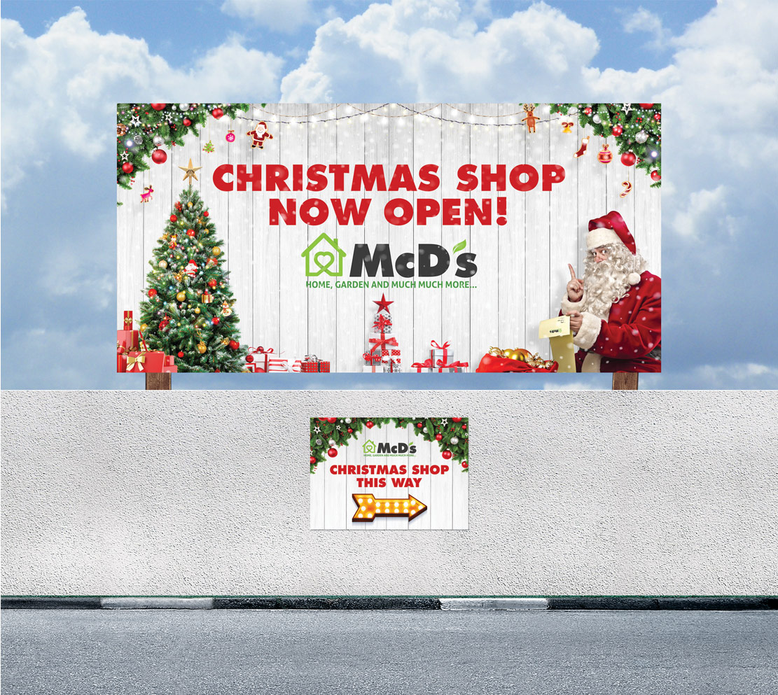 McD's Christmas promotional billboard