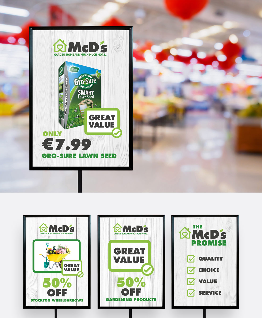 McD's A4 in-store price displays