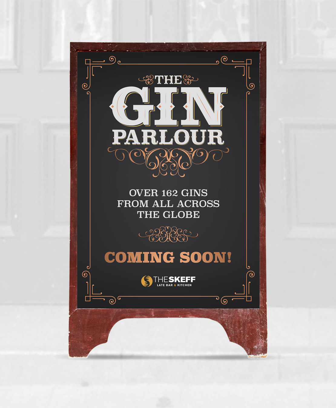 The Skeff Gin Parlour 'Coming Soon' poster design