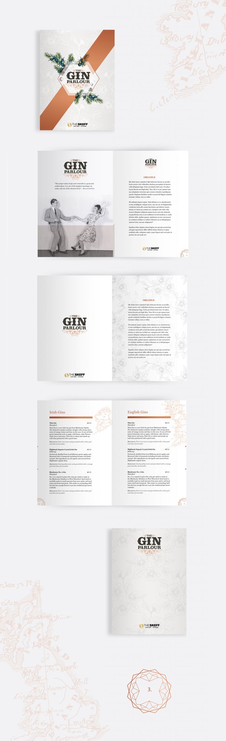 The Skeff Gin Parlour menu concept