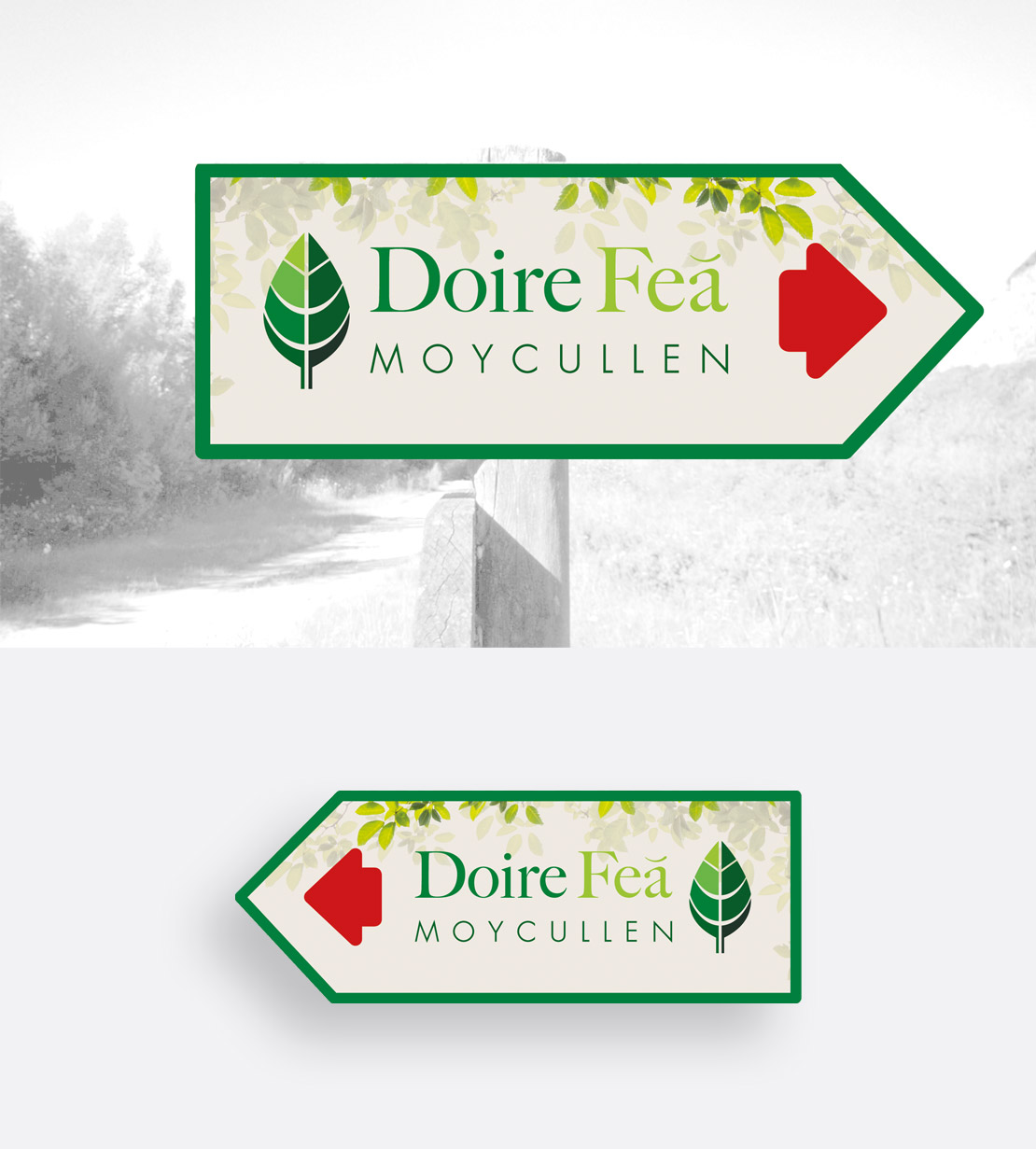 Doire Feá wayfinding finger signs