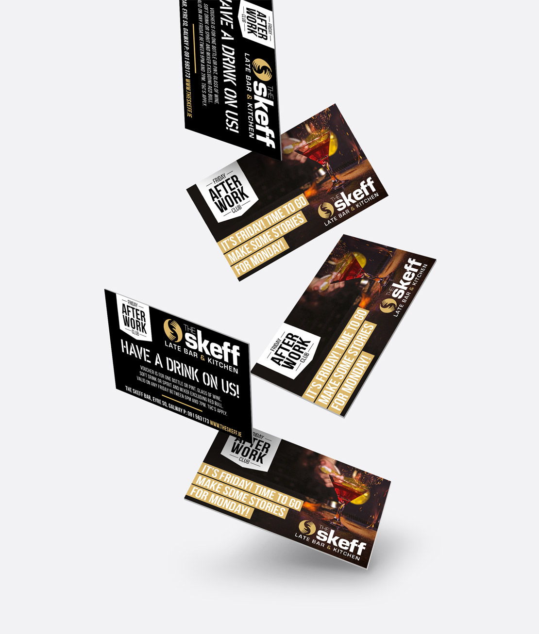The Skeff 'Friday After Work Club' business cards