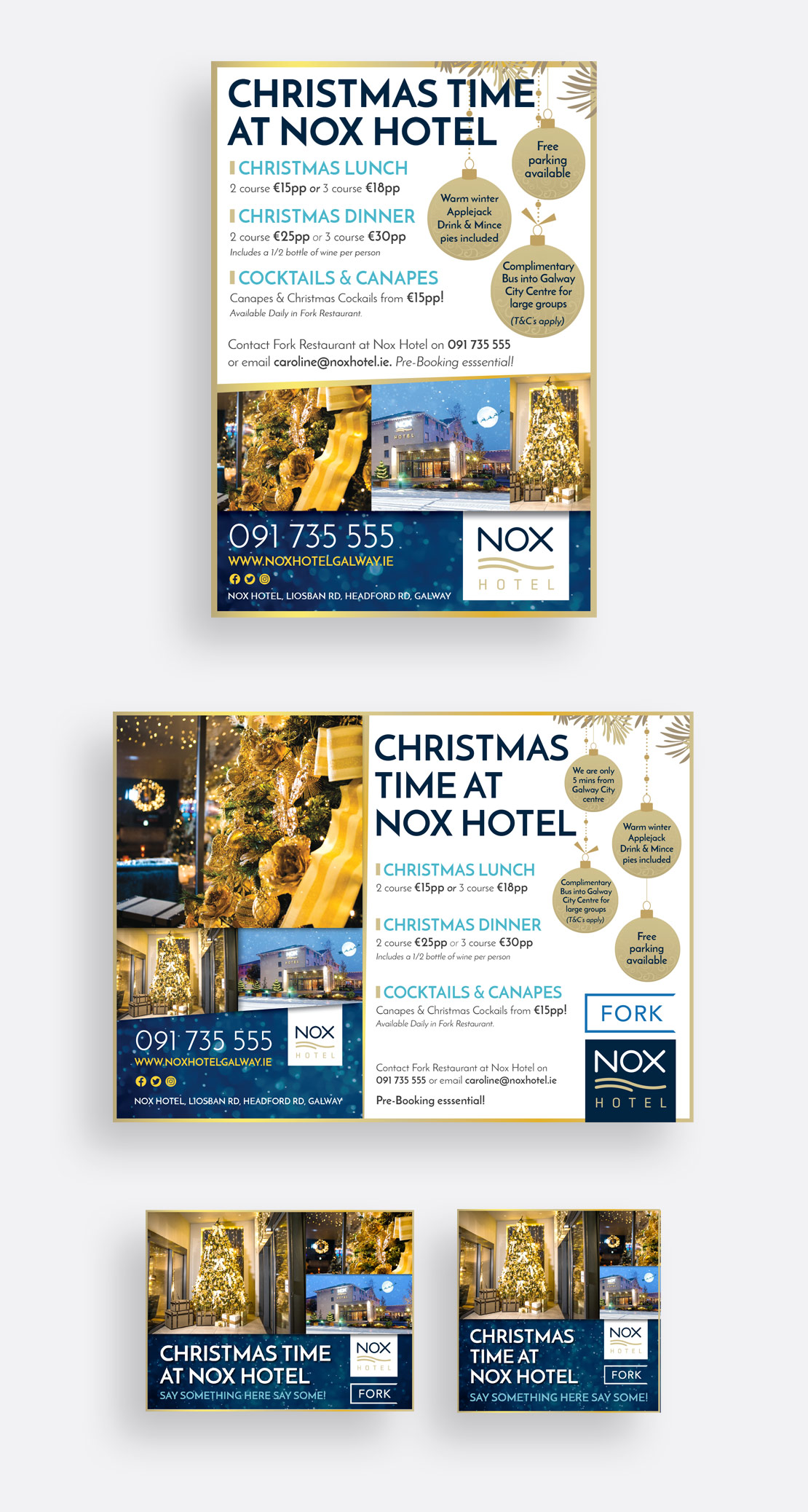 Nox Hotel Christmas 2017 print and social media campaign